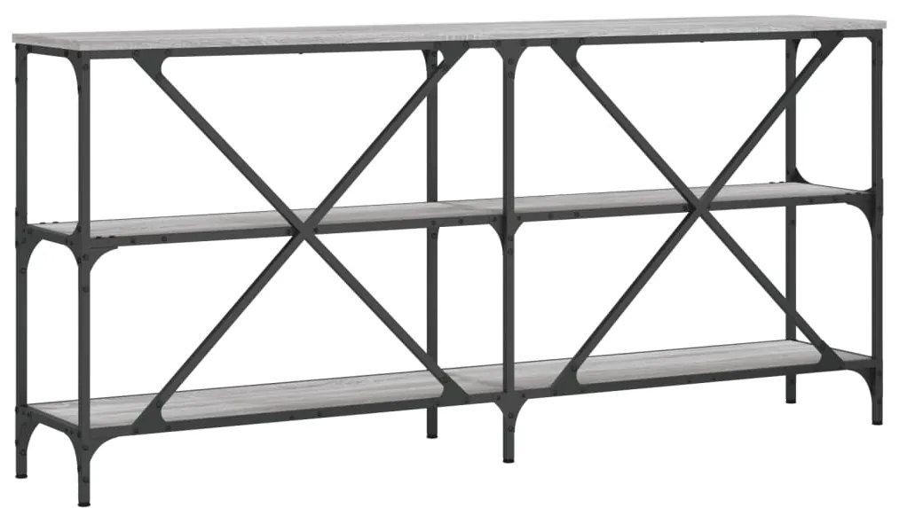 Mesa consola 160x30x75 cm derivados madeira/ferro cinza sonoma