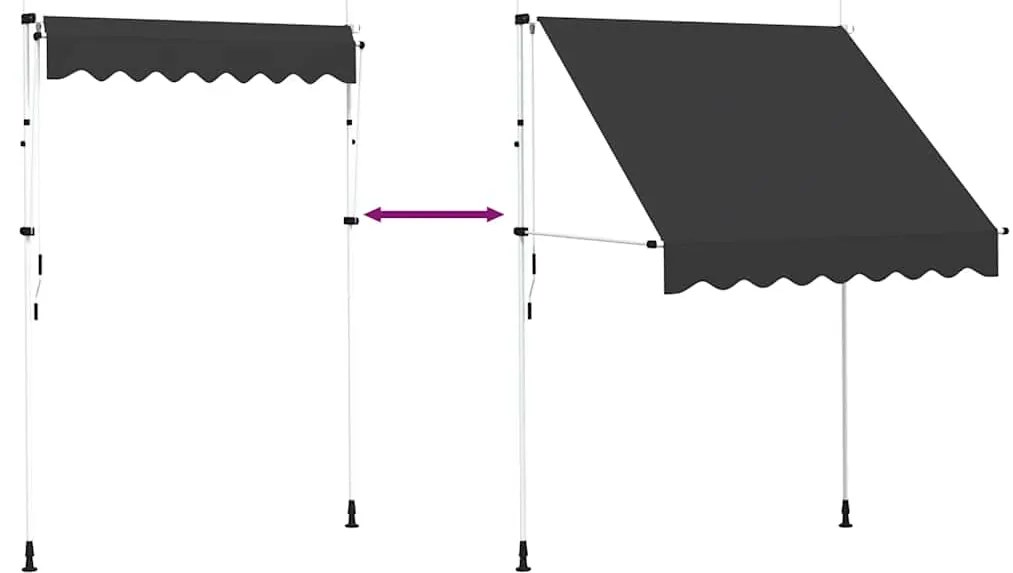 Toldo retrátil manual 200 cm antracite