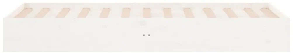 Estrutura de cama solteiro 90x190 cm madeira maciça branco