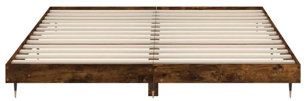 Estrutura de cama s/ colchão derivados madeira carvalho fumado