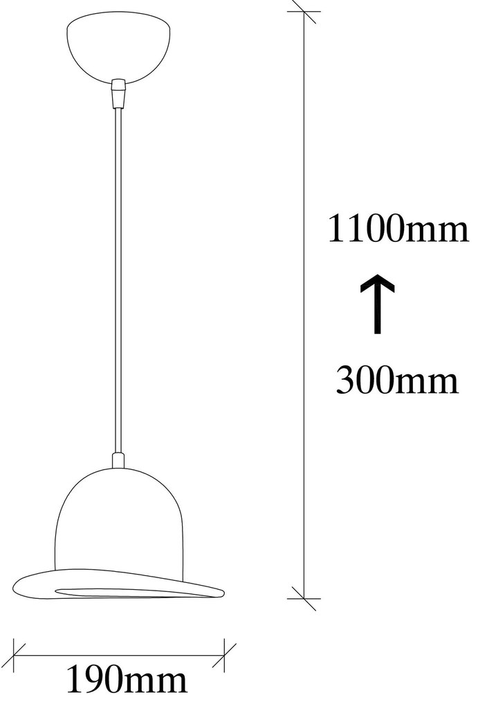 Chandelier Fotr Sivani – Preto – Diâmetro 19 cm x Altura 110 cm