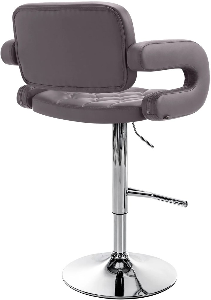 Banco de bar Dublin em couro sintético 62 x 103-123 x 55 cm Castanho
