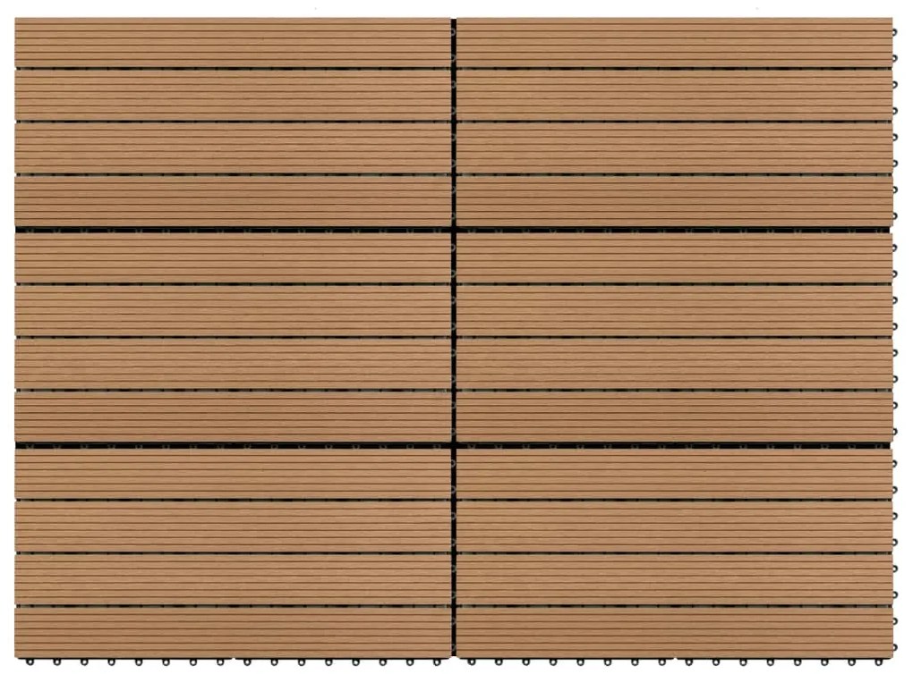149028 vidaXL Ladrilhos de pavimento 6 pcs WPC 1,08m² 60x30 cm castanho