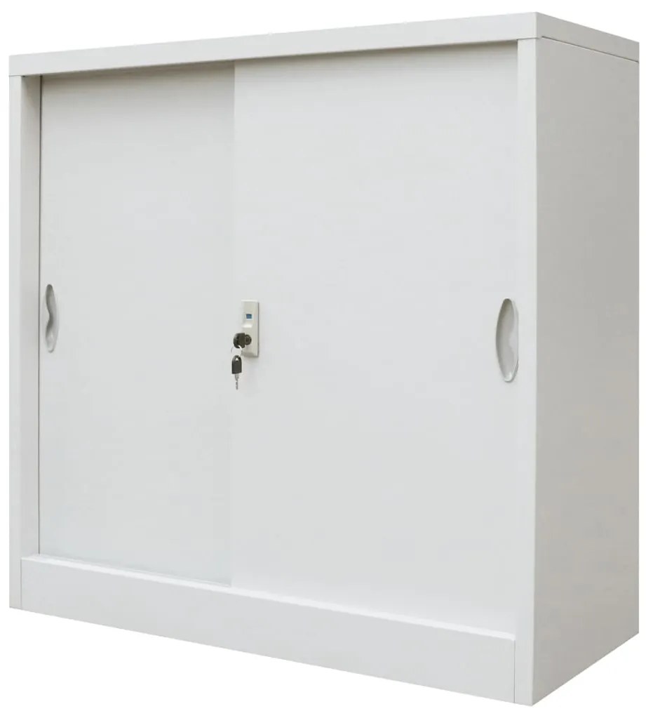 vidaXL Móvel escritório c/ portas deslizantes 90x40x90cm metal cinza