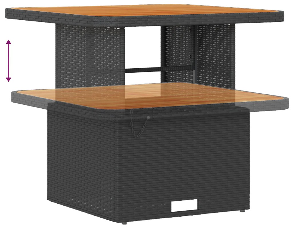 Conjunto de Sofá de Jardim vidaXL com 12 Peças e Almofadas Preto Ratta