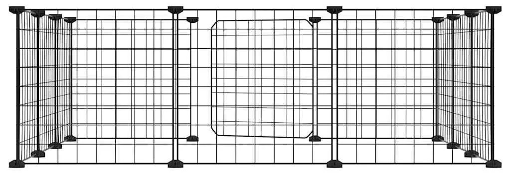 Gaiola p/ animais de 12 painéis c/porta 35x35 cm aço preto