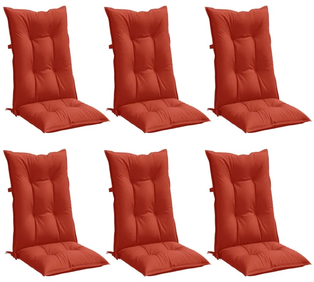 Almofadões cadeiras altas 6 pcs mesclado tecido vermelho