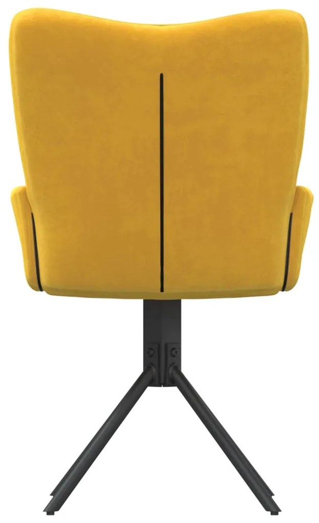 Cadeiras de jantar giratórias 2 pcs veludo amarelo