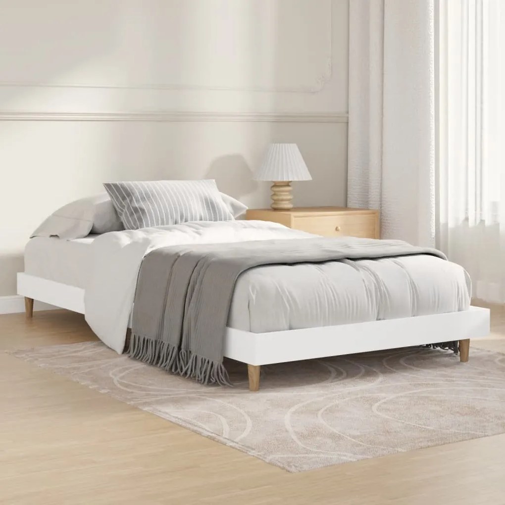 Estrutura de cama 90x190 cm derivados de madeira branco