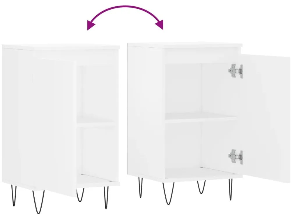 Aparadores 2 pcs 40x35x70 cm derivados de madeira branco