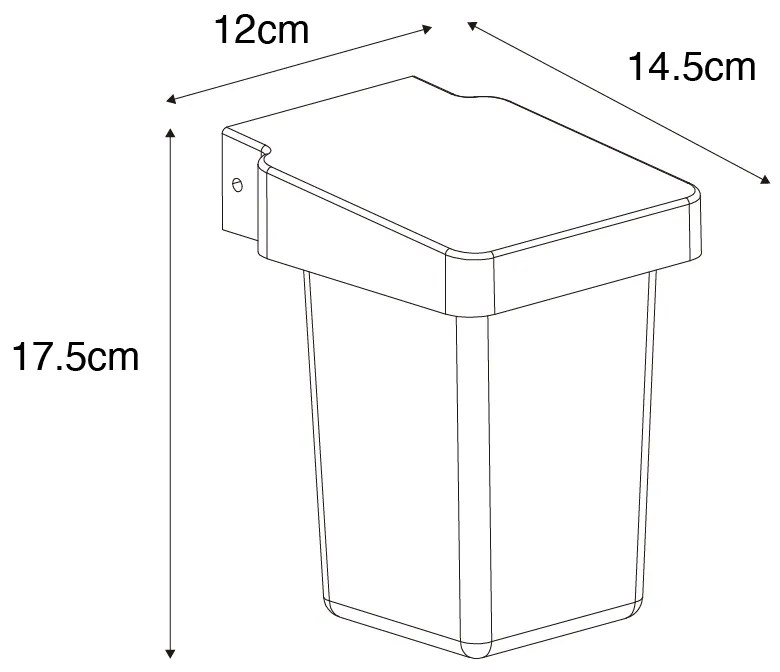 Candeeiro de parede moderno para exterior preto IP54 - Chimay Moderno