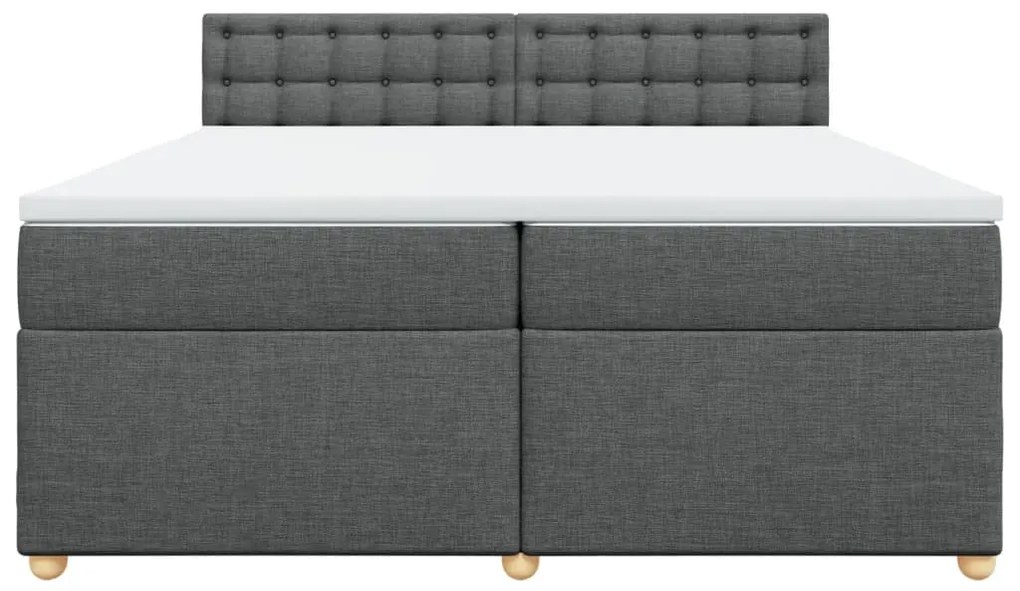 Cama com molas/colchão 200x200 cm tecido cinzento-escuro