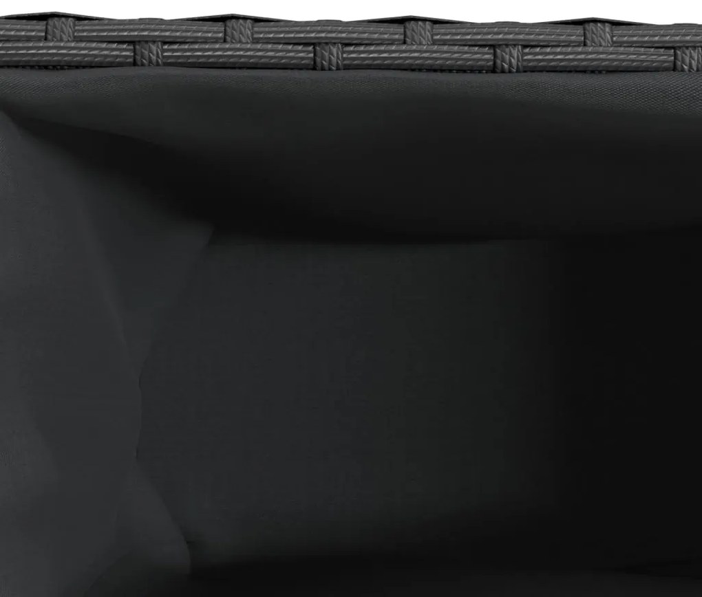 Floreira com 2 vasos 90x20x40 cm vime PE preto