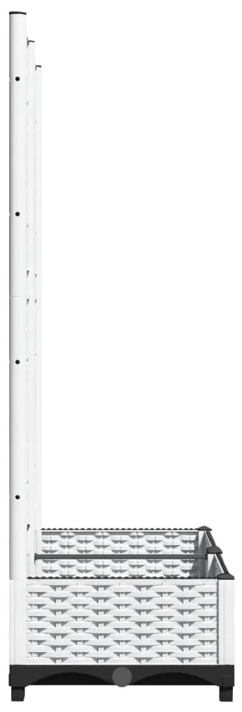 Vaso/floreira de jardim c/ treliça 80x40x121,5 cm PP branco