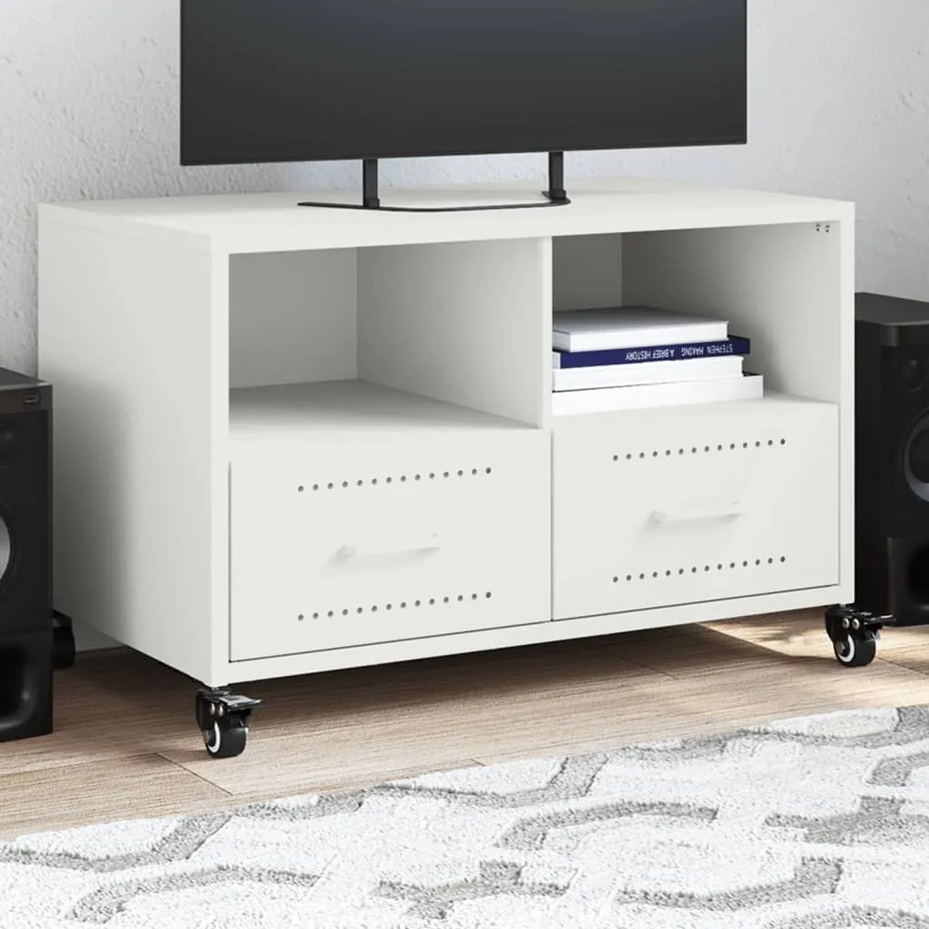 Móvel de TV 68x39x43,5 cm aço branco