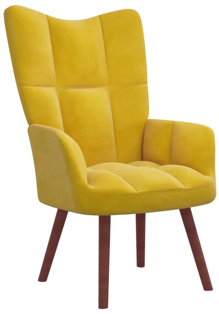 328058 vidaXL Cadeira de descanso veludo amarelo mostarda