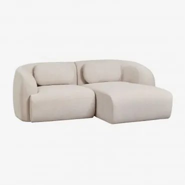 Sofá Modular Chaise Longue Direito De 2 Peças Em Chenille Coquette Chenille Bege Creme - Sklum