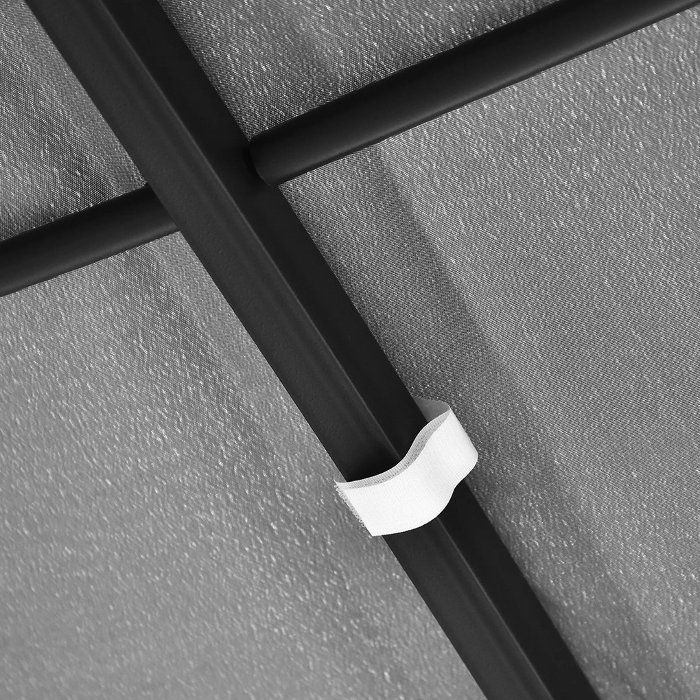 Pérgola de Jardim 4x3m Pérgola Montada na Parede com Toldo e 16 Orifíc