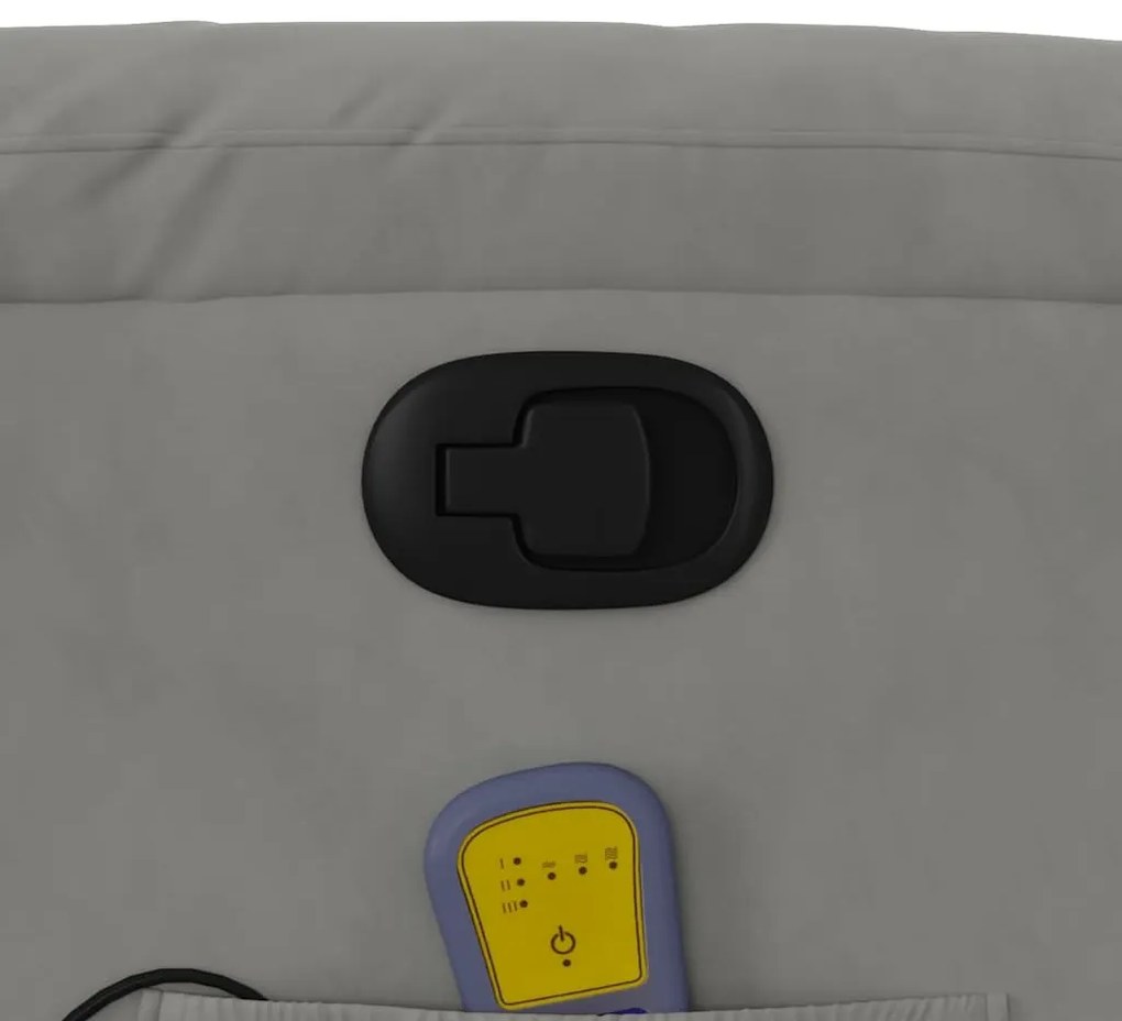 Poltrona de massagens reclinável tecido microfibra cinza-claro