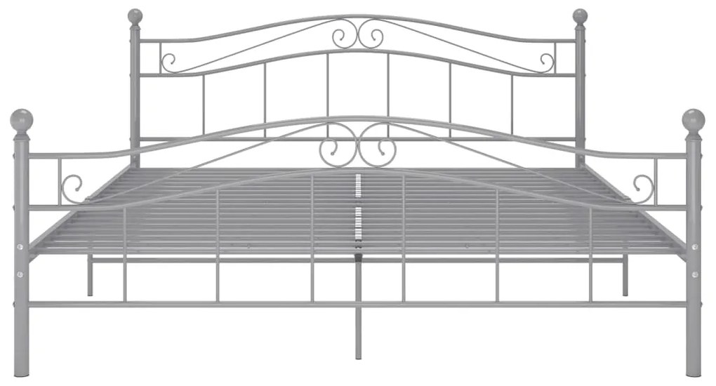 Estrutura de cama metal 160x200 cm cinzento