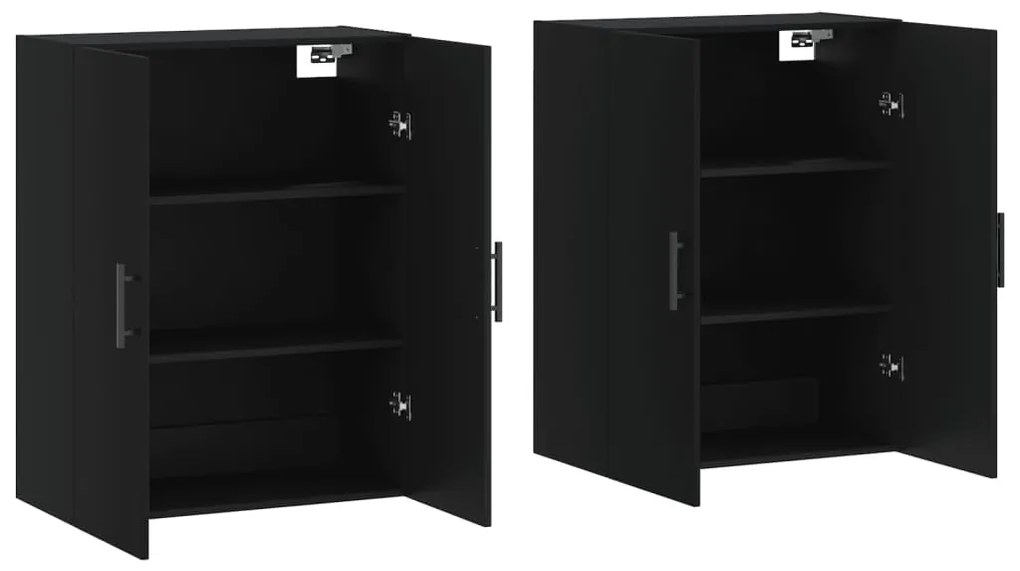 Armários de parede 2 pcs 69,5x34x90 cm preto
