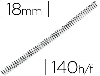 Espiral Q-Connect Metálica 56 4:1 18mm 1,2mm Caixa de 100 Unidades