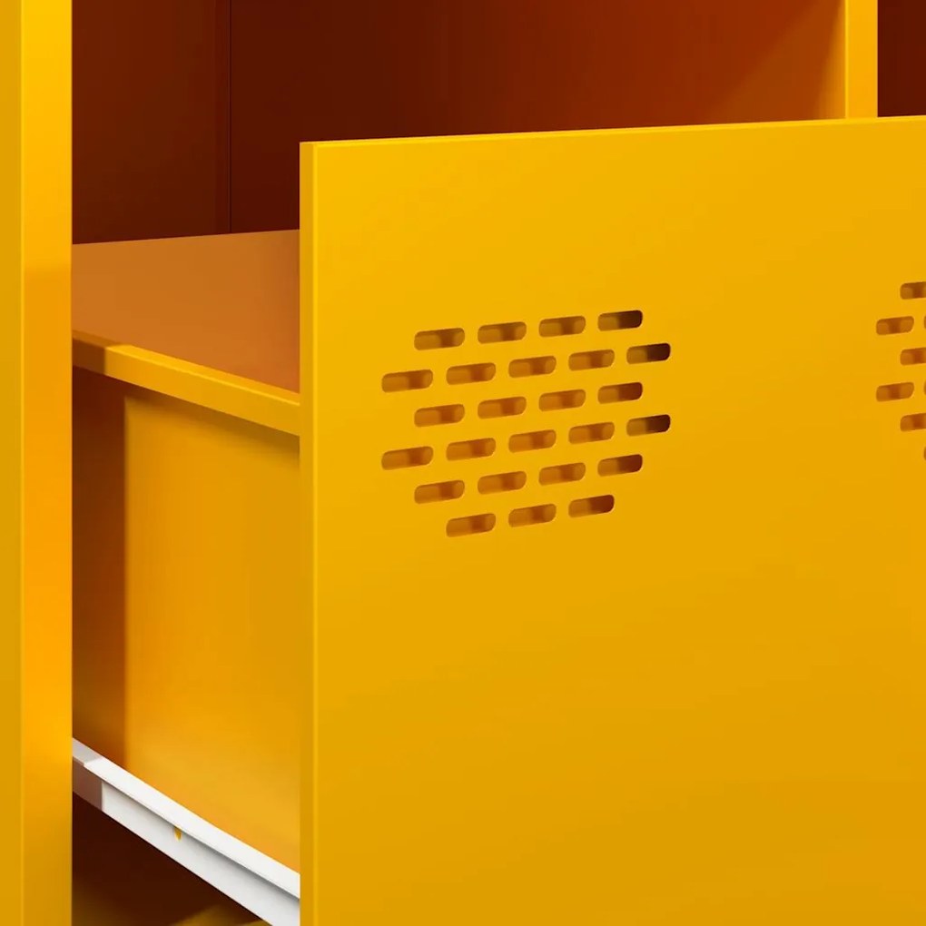 Mesa centro 101,5x50x43,5 cm aço laminado frio amarelo mostarda