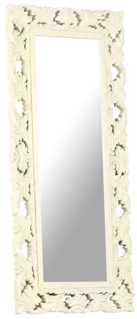 Espelho esculpido à mão 110x50 cm mangueira maciça branco