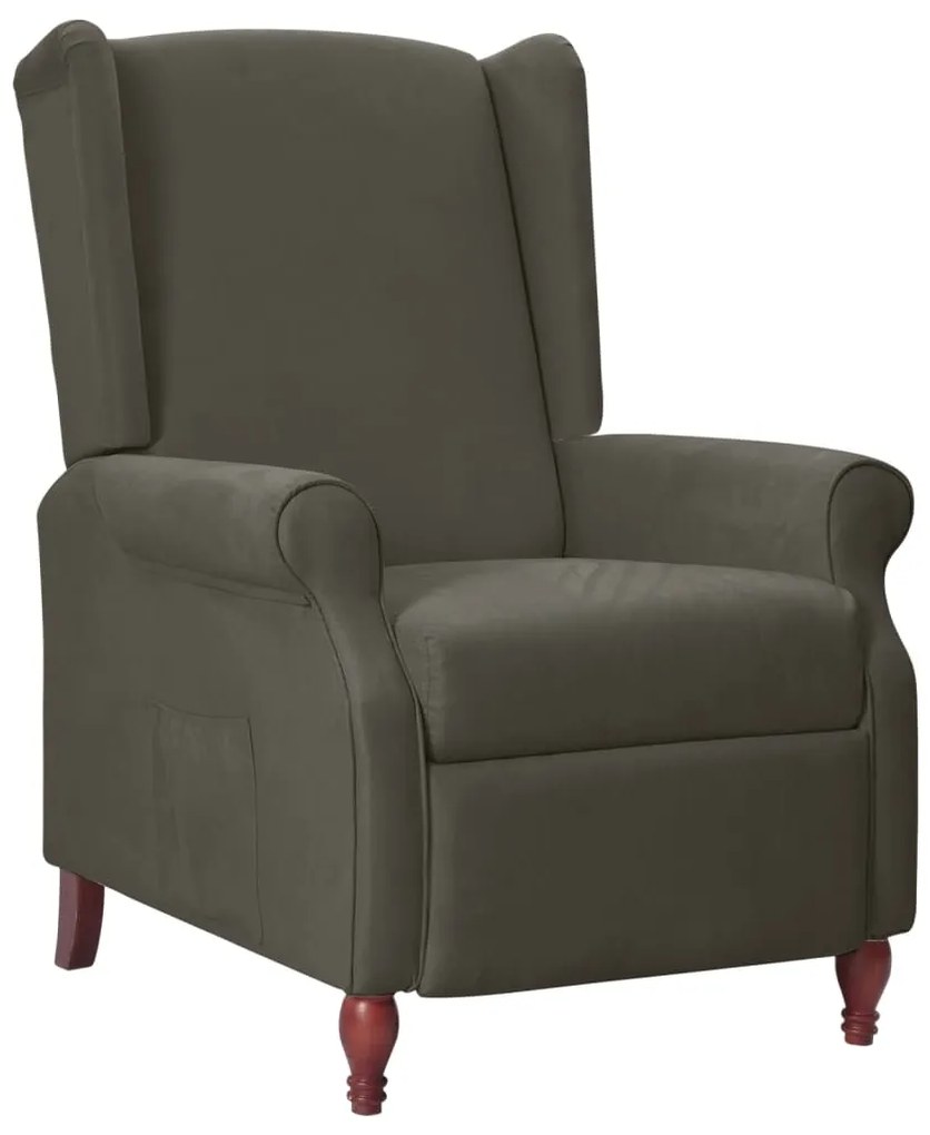 342242 vidaXL Poltrona reclinável tecido de microfibra cinzento-escuro