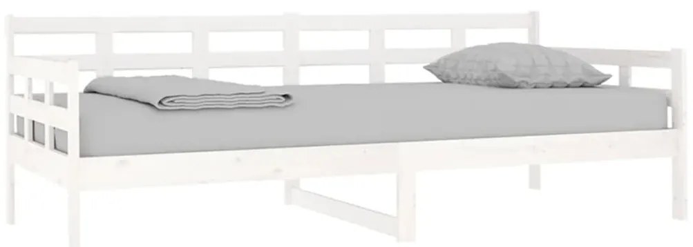 Sofá-cama 90x200 cm madeira de pinho maciça branco