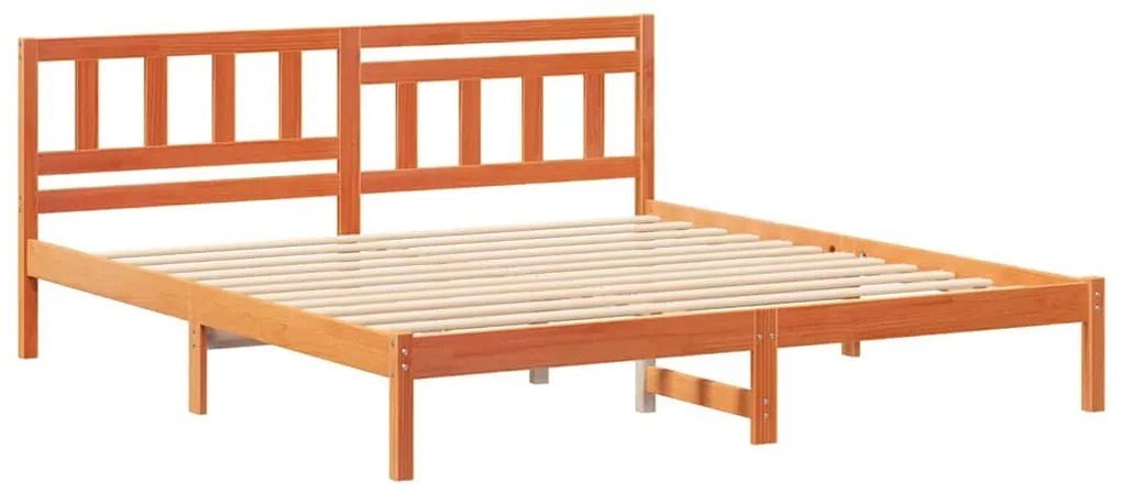 Estrutura da Cama com cabeceira Castanho-mel 180 x 200 cm