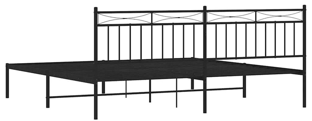 Estrutura de cama com cabeceira 193x203 cm metal preto