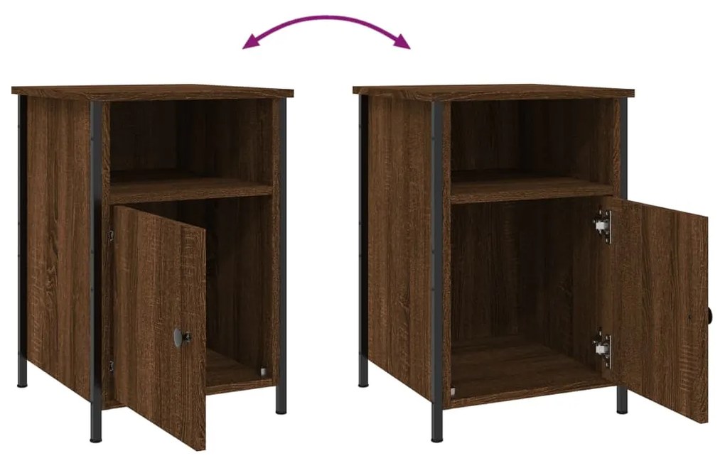 Mesas cabeceira 2pcs 40x42x60cm deriv.madeira carvalho castanho