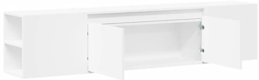 Móvel de parede para TV com luzes LED 180x31x39,5 cm branco