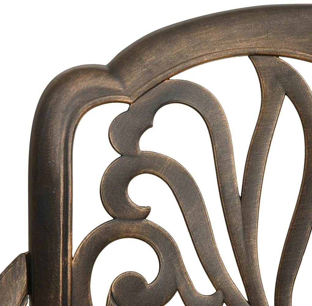 Cadeiras de jardim 2 pcs alumínio fundido bronze