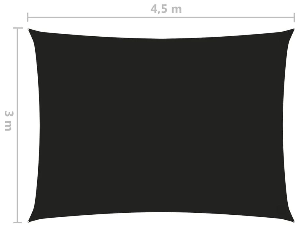 Para-sol estilo vela tecido oxford retangular 3x4,5 m preto