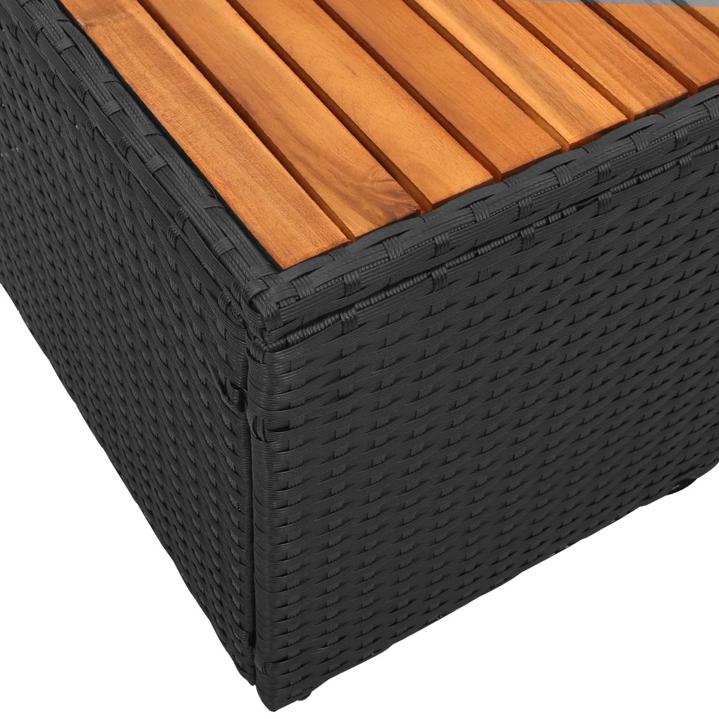 Sofá de Jardim de 2 Lugares com Armazenamento &amp; Almofadas Preto Polira