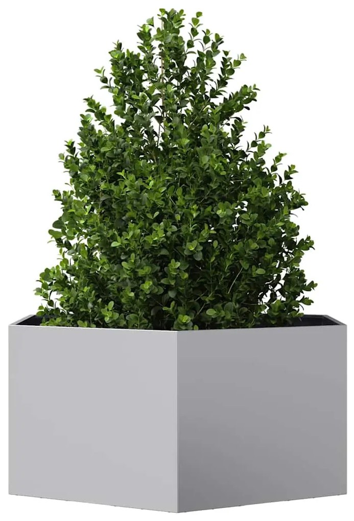Vaso/floreira de jardim hexagonal 104x90x45 cm aço galvanizado