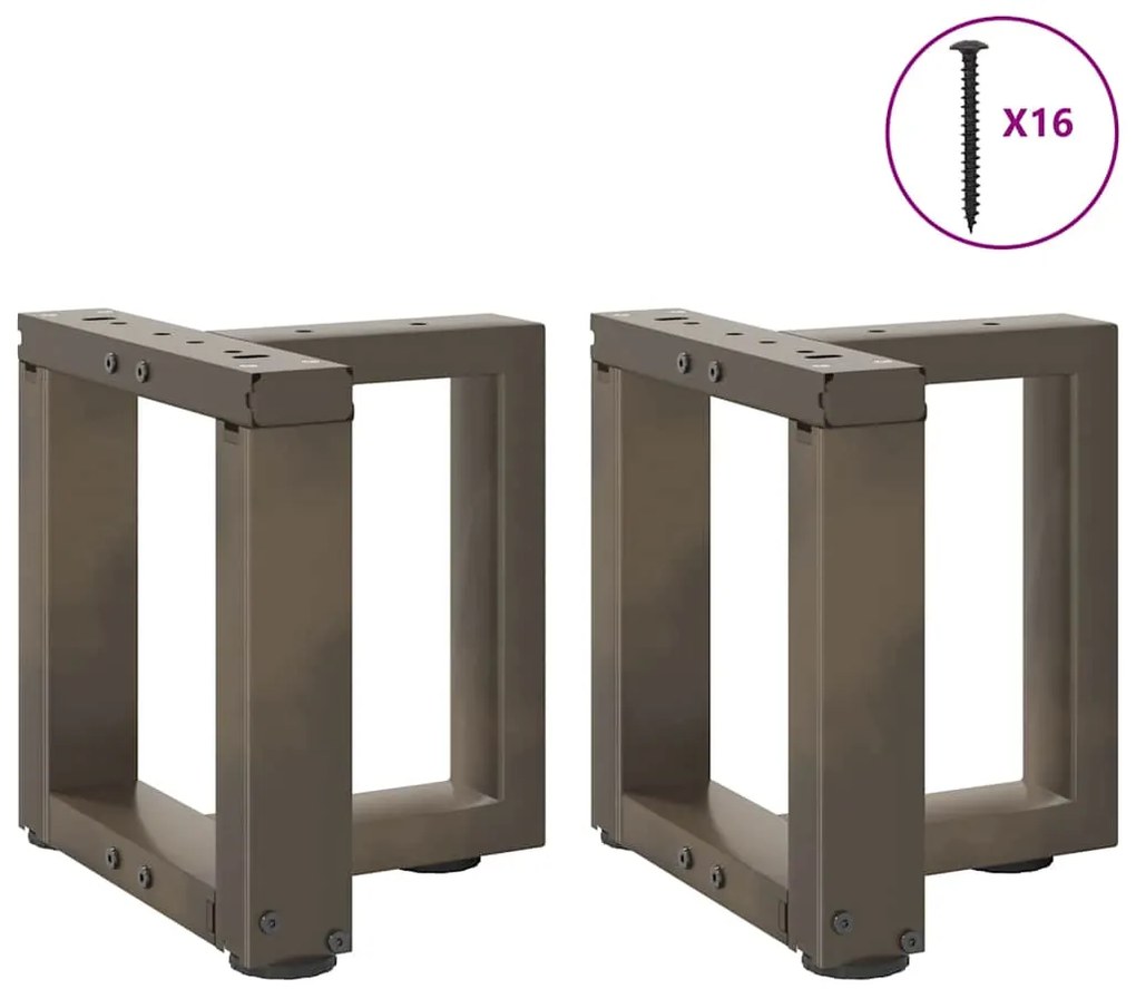 Pés para mesa de centro em forma de T, 2 peças, preto, 30x25x(30-31) c
