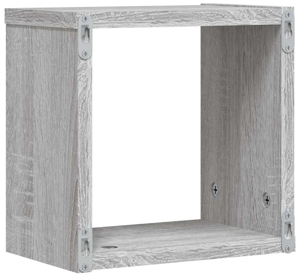Conjunto de 2 prateleiras de cubo para parede , cinza sonoma, 26x15x26