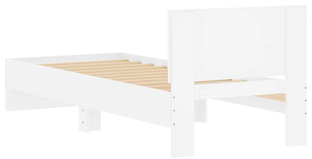 Estrutura cama cabeceira 75x190 cm derivados de madeira branco