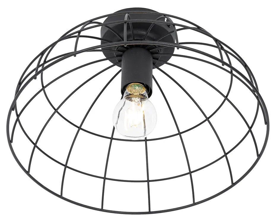 Luminária de teto industrial preta 35 cm - Hanze Industrial