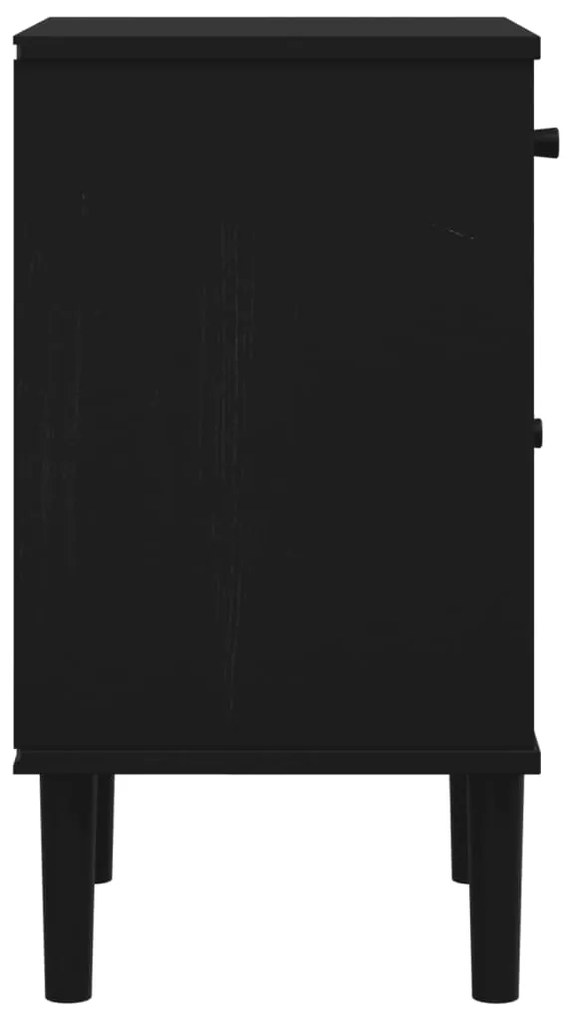 Mesa de cabeceira SENJA 40x35x65 cm pinho maciço preto