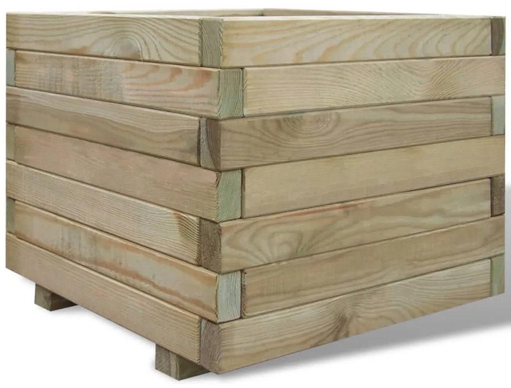 41659 vidaXL Vaso/floreira quadrado 50x50x40 cm madeira