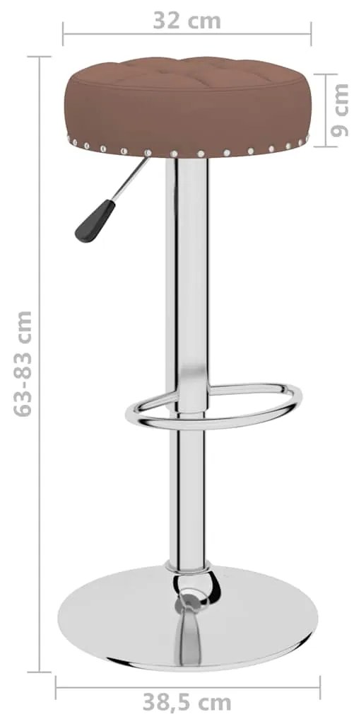 Bancos de bar 2 pcs tecido castanho