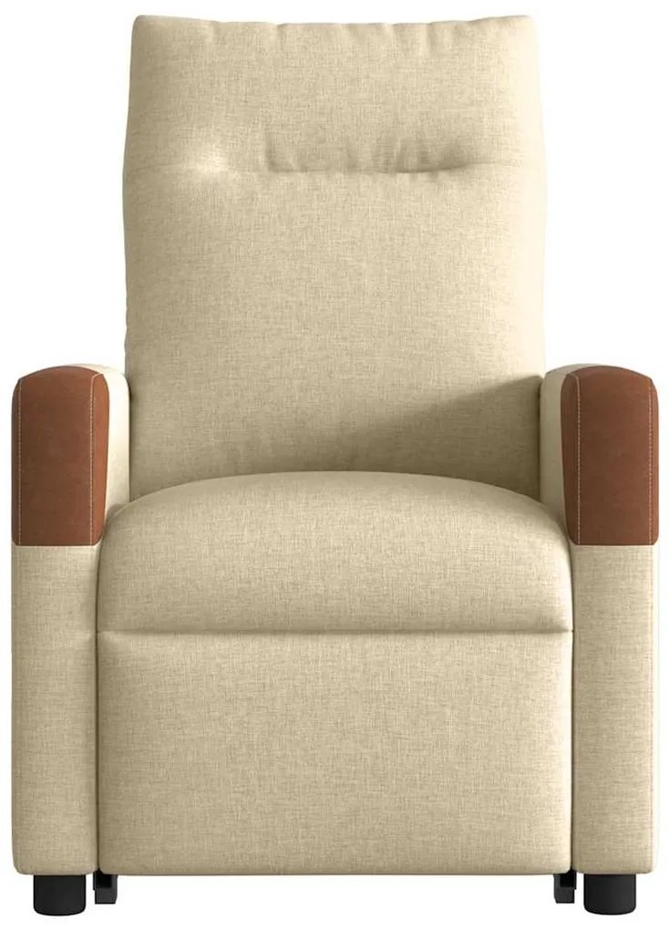 Poltrona reclinável elevatória elétrica tecido cor creme