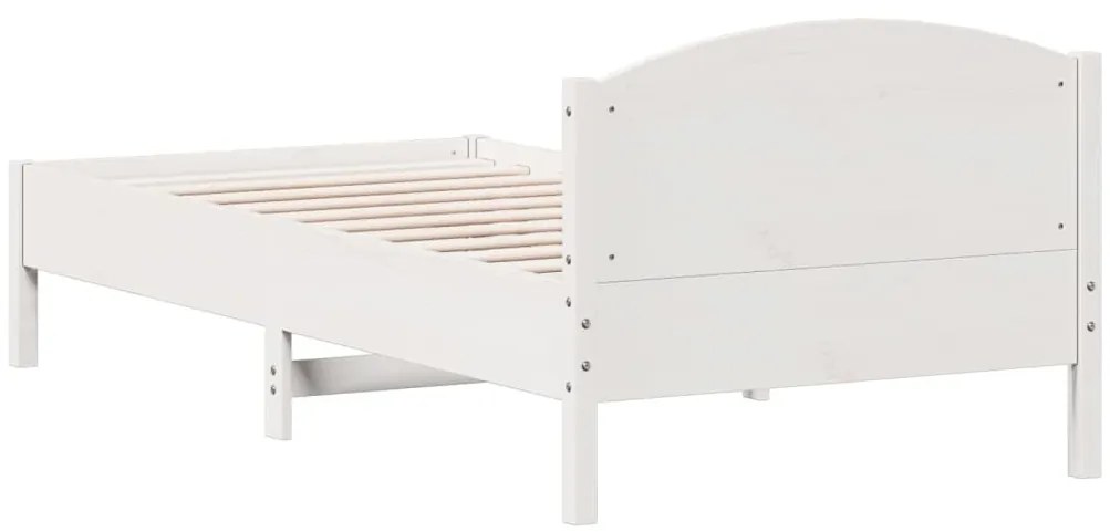 Cama sem colchão 90x200 cm madeira de pinho maciça branco