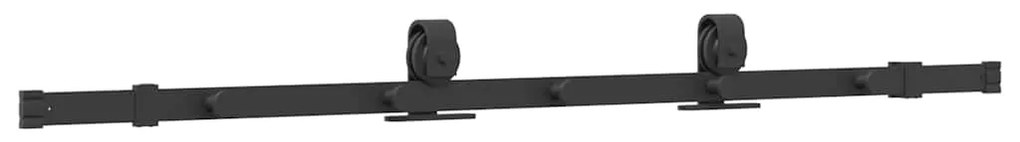 Kit de ferragens para porta deslizante 152,5 cm aço preto