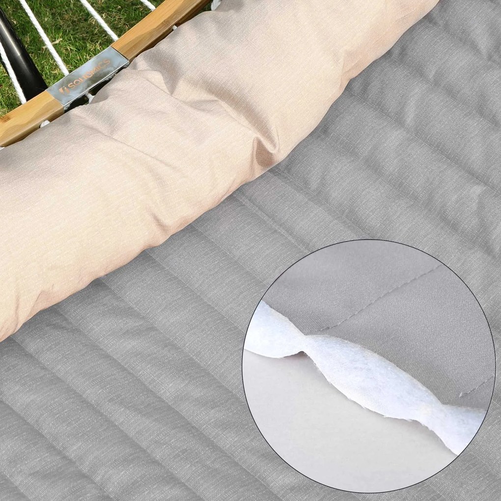Cama de rede descanso jardim (SUPORTE NÃO INCLUIDO) para 2 pessoas 200 x 140 cm Cinzento-bege