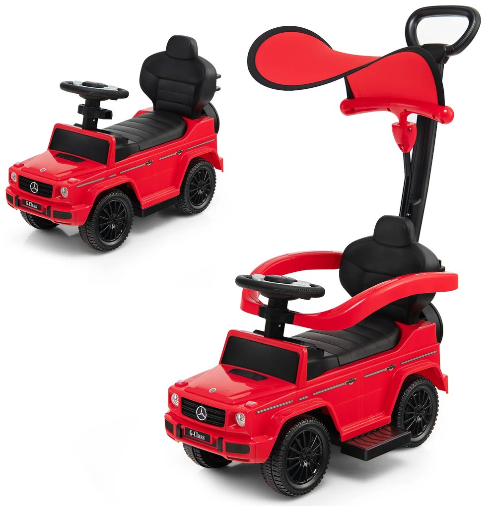 Carrinho de passeio 3 em 1 Mercedes Benz G350 Carrinho de passeio deslizante com capota - Branco